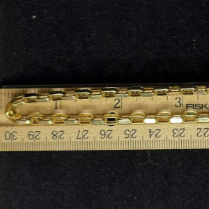 Pure 18K Genuine Yellow Gold Box Chain link Necklace