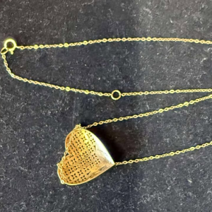 Real 18K/AU875 Yellow Gold Heart Necklace