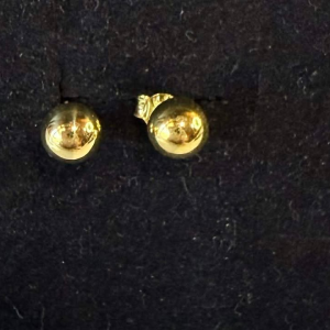 18K Yellow Gold Stud Balls Earrings